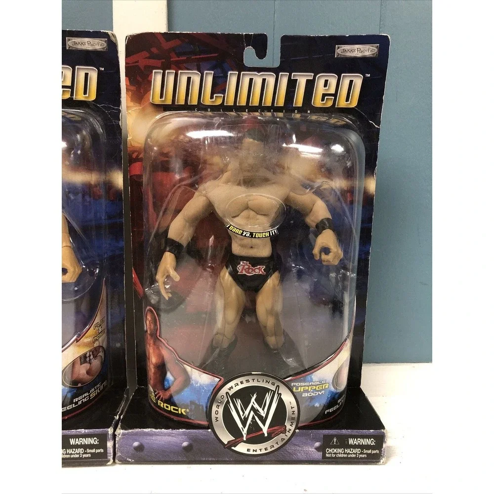 WWE CLASSIC SUPERSTARS UNLIMITED KURT ANGLE + The Rock WRESTLING‎ FIGUREs
